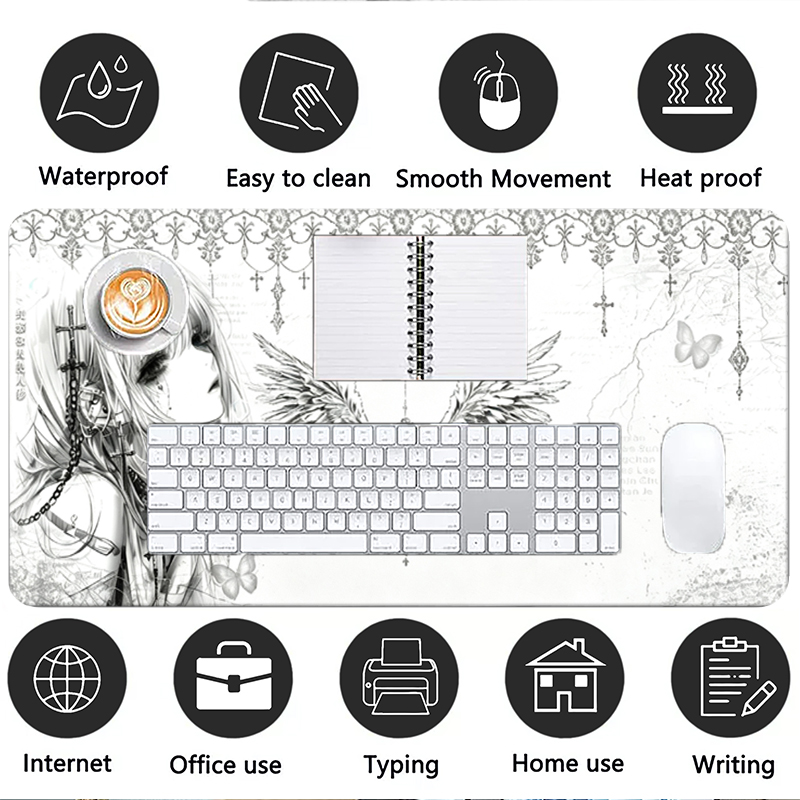 لوحة ماوس جلدية سوداء وبيضاء ب - مراجعة Gaming Accessories For Setup وسعره