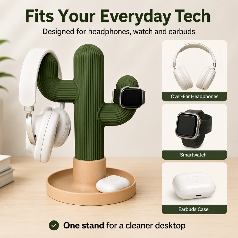 حامل سماعات رأس بتصميم صبار بس - مراجعة Gaming Accessories For Setup وسعره