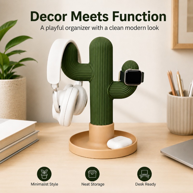 حامل سماعات رأس بتصميم صبار بس - مراجعة Gaming Accessories For Setup وسعره